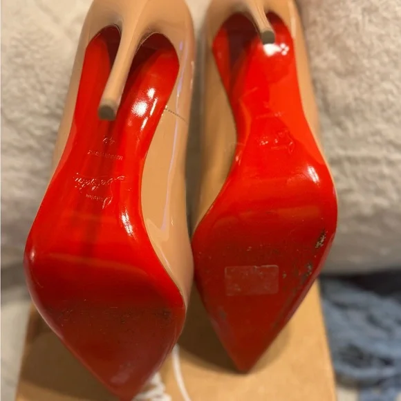 Nude Patent Leather Christian Louboutin So Kate Heels - Picture 5 of 10